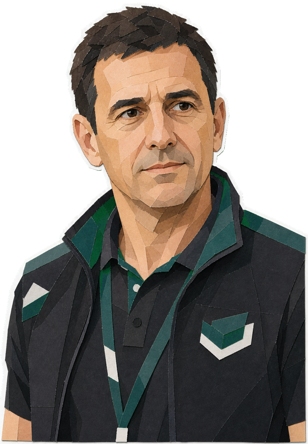 Juan Manuel Hernandez paper-collage staff portrait