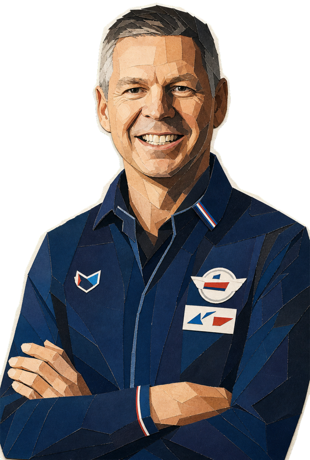 Jurgen Fore paper-collage staff portrait
